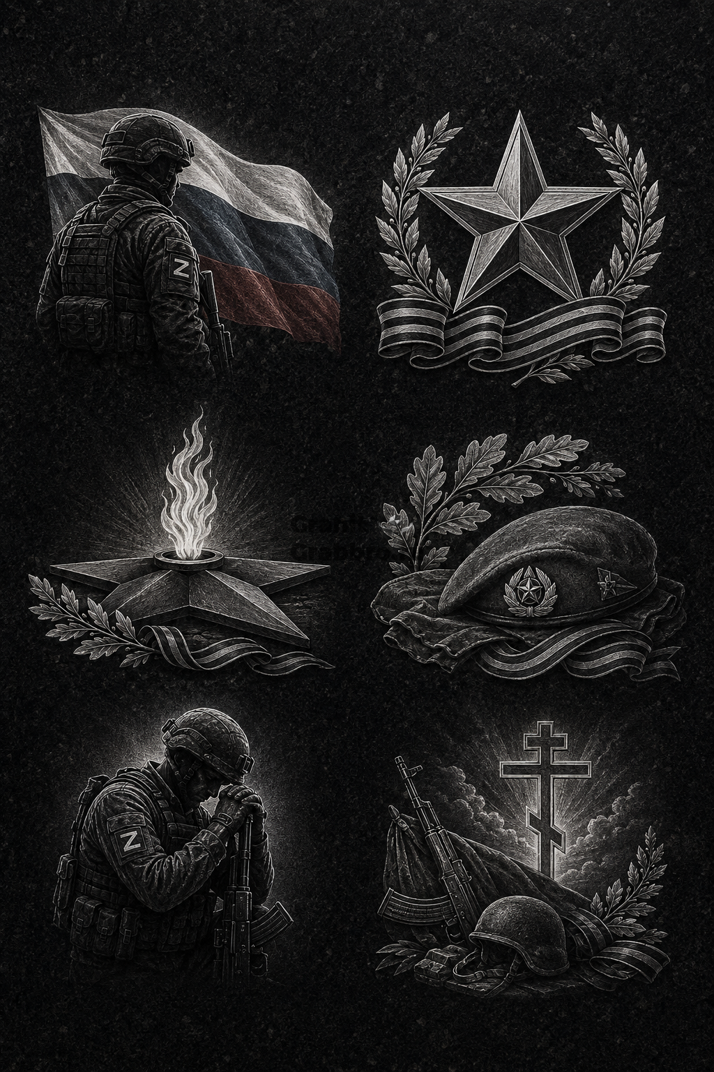 Гравировки для военных на памятник