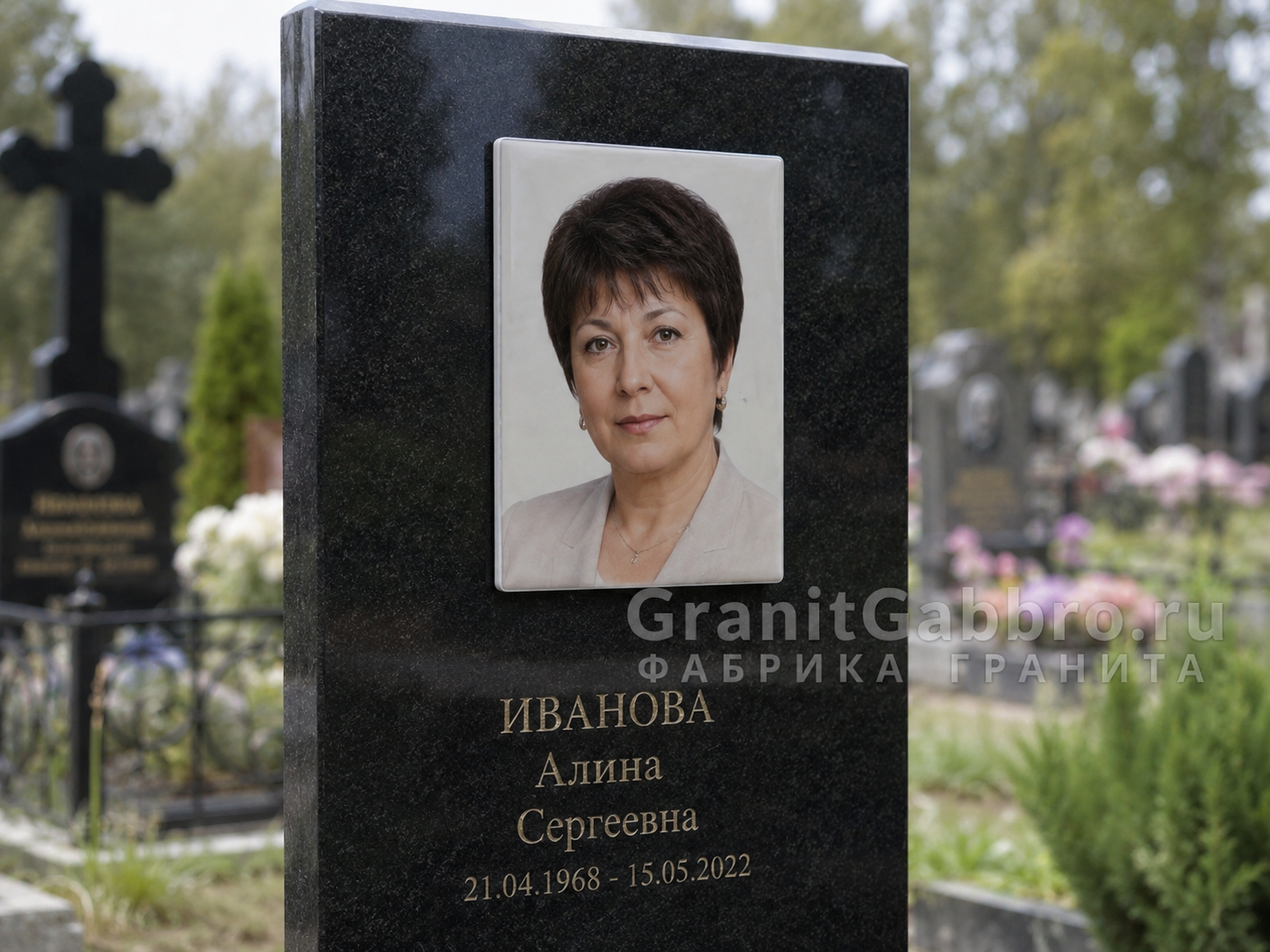 Прямоугольная фотокерамика для памятника