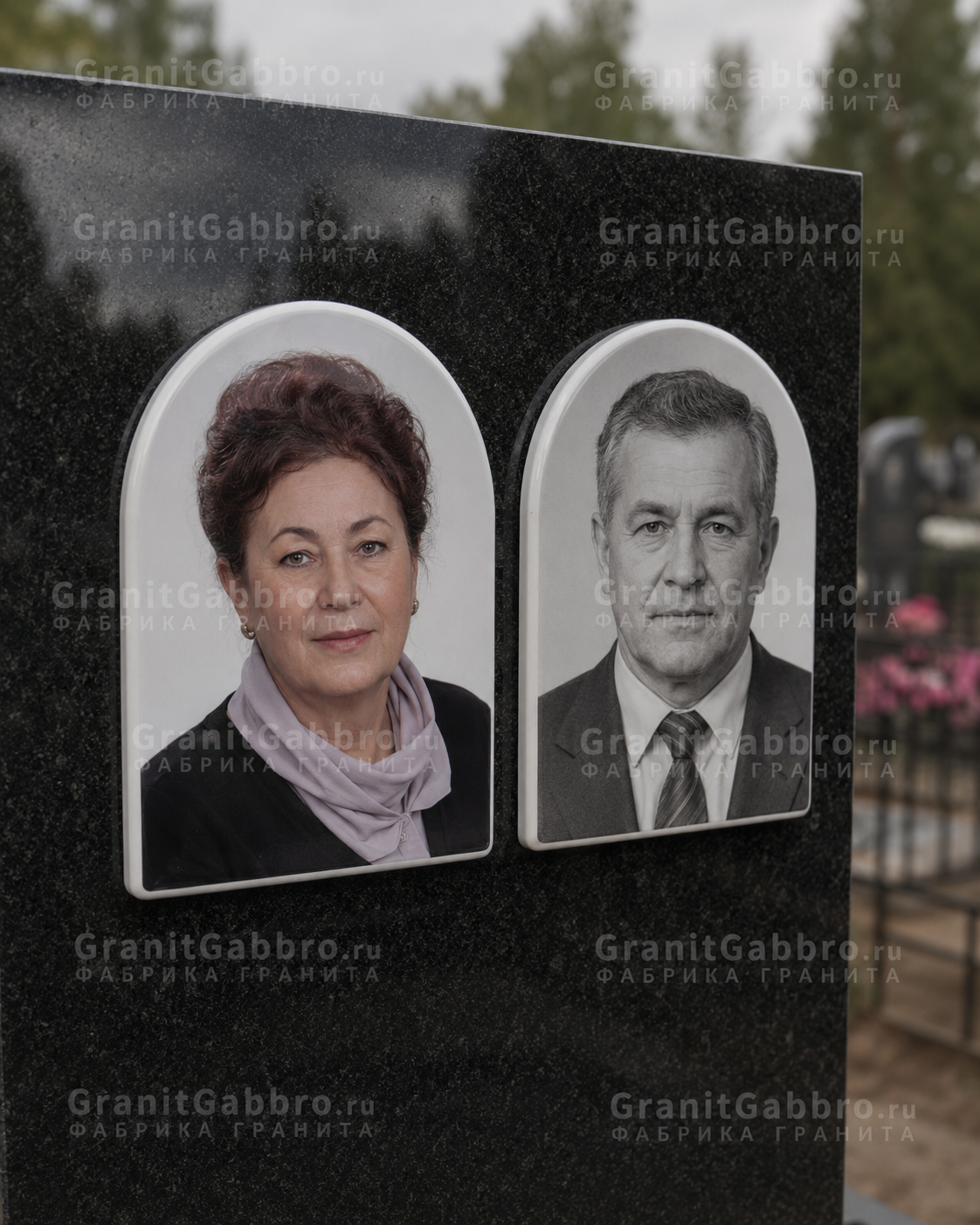 Цветная и чёрно-белая фотокерамика на памятник