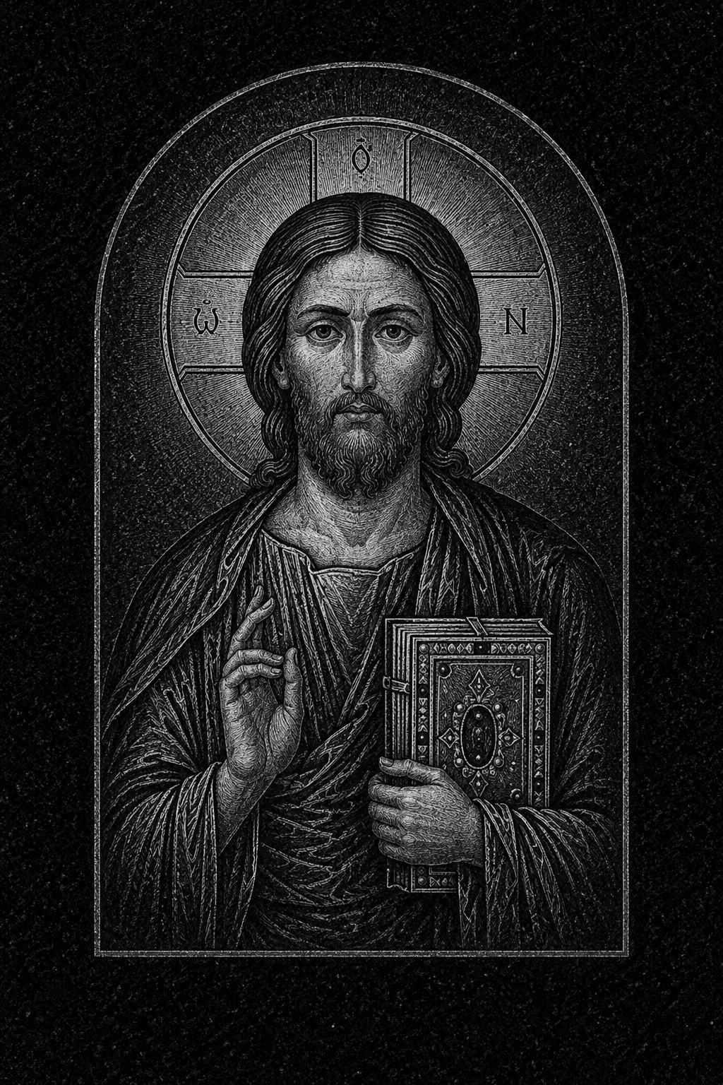 Гравировка иконы на памятник — вариант 2