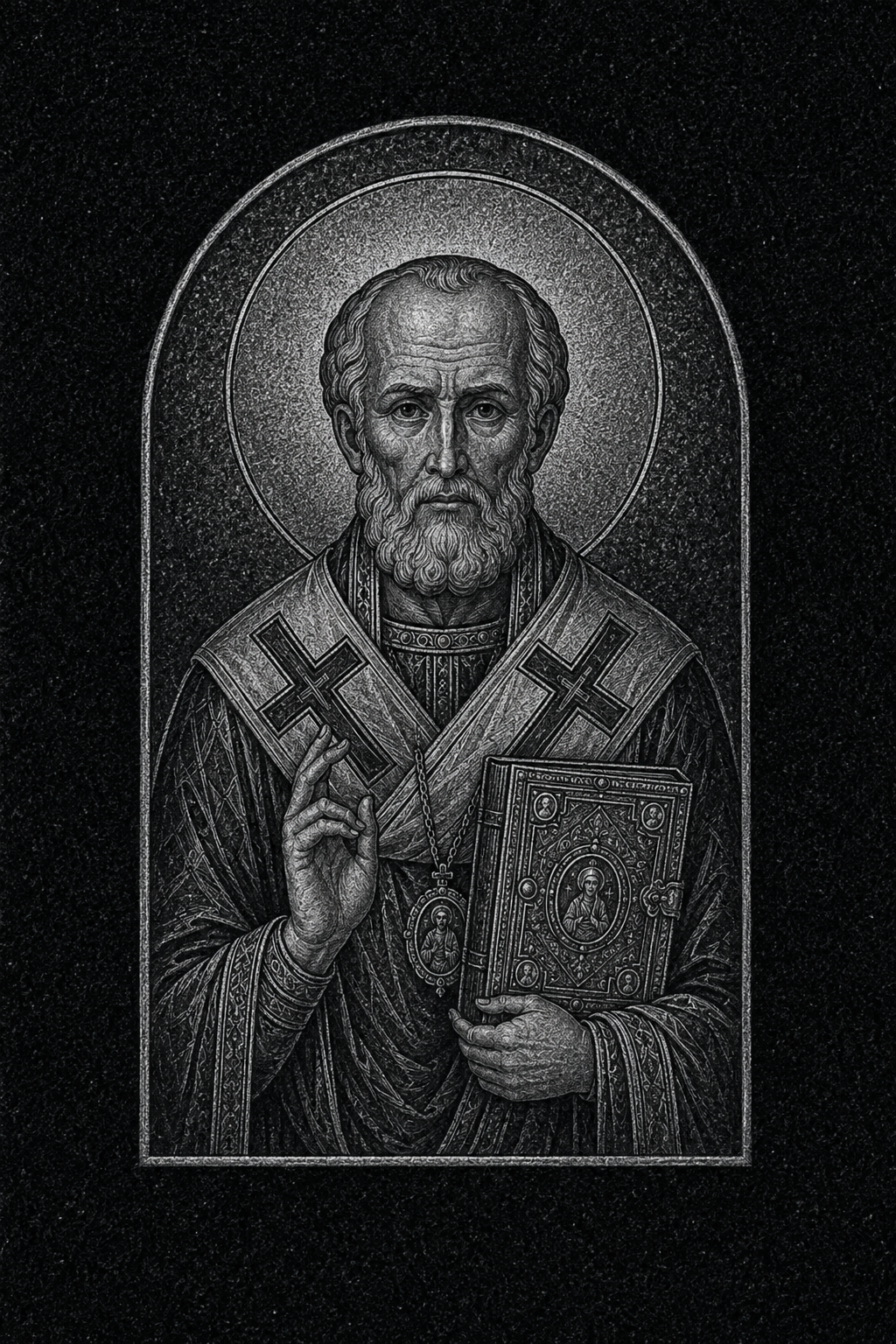 Гравировка иконы на памятник — вариант 4