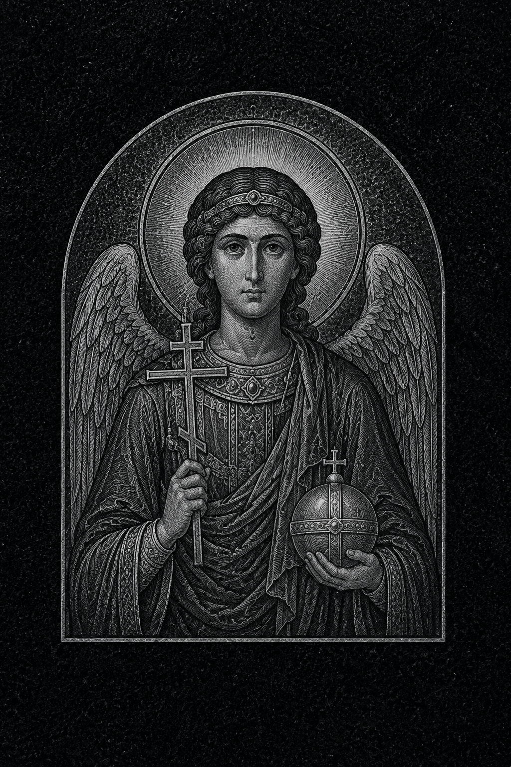 Гравировка иконы на памятник — вариант 5