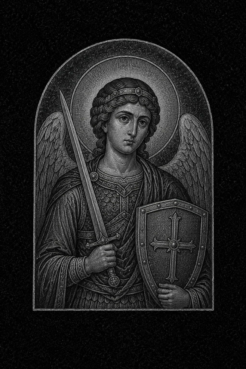 Гравировка иконы на памятник — вариант 8