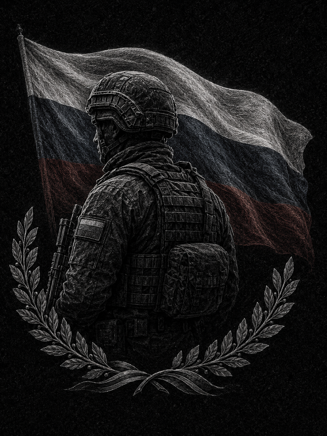 Гравировка военной тематики на памятник — вариант 1