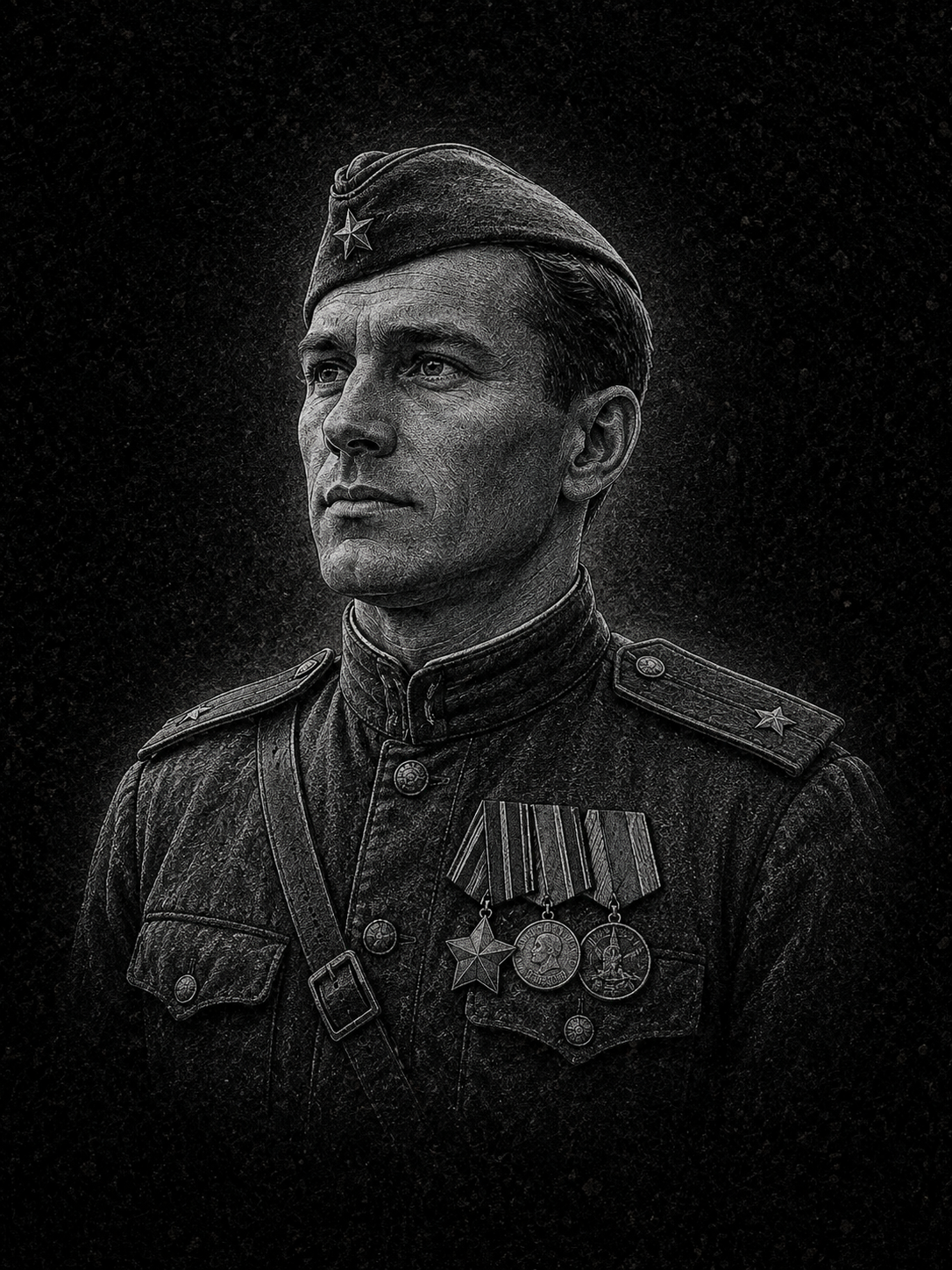 Гравировка военной тематики на памятник — вариант 8