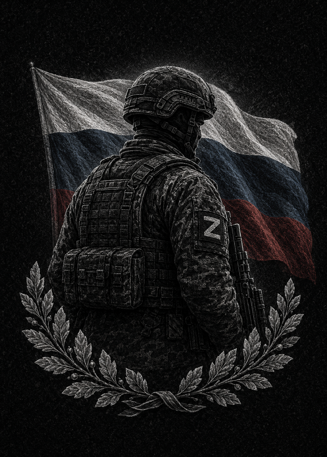 Гравировка военной тематики на памятник — вариант 10
